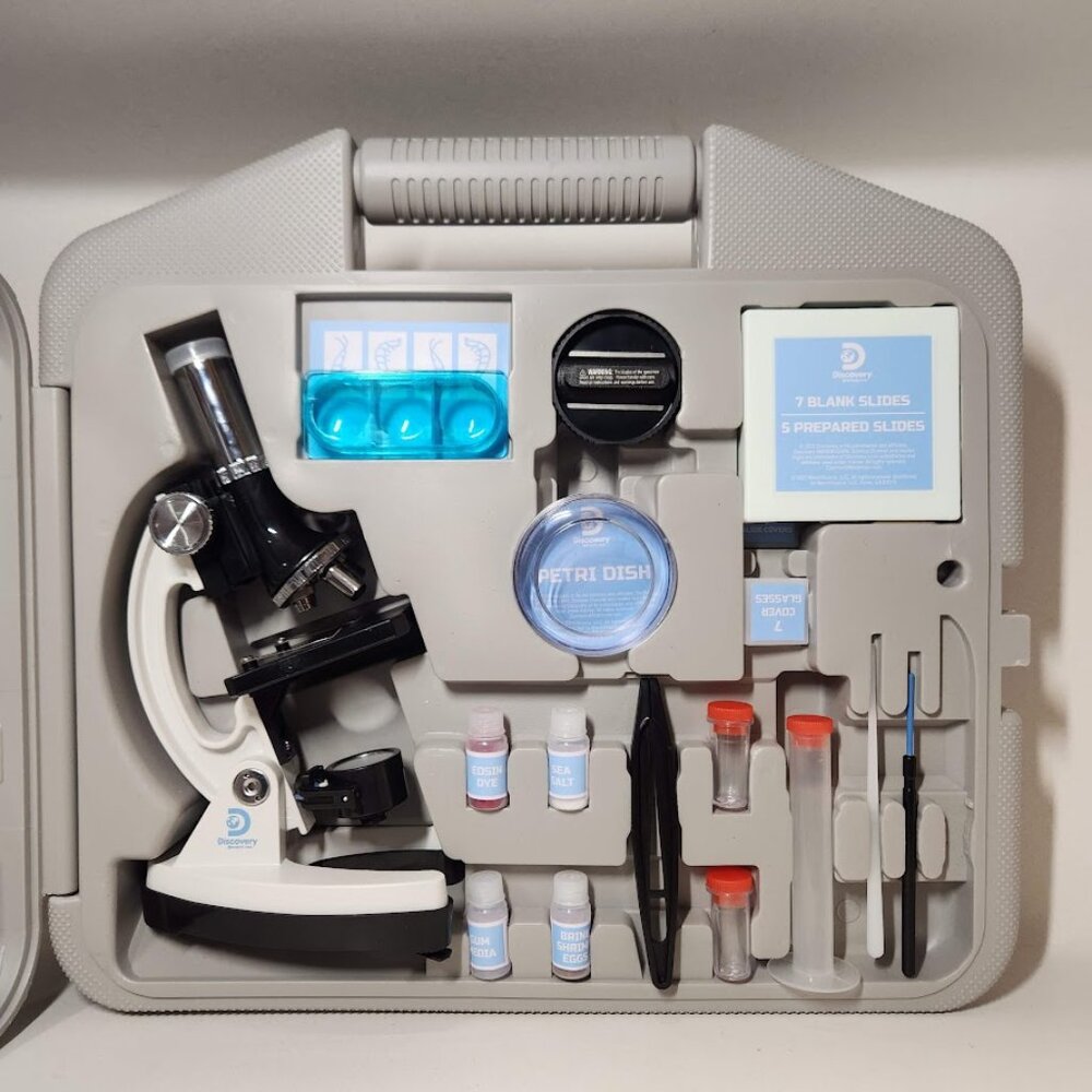 NEW Discovery #MINDBLOWN Microscope Set 48-Piece with Durable Metal Framework, 1